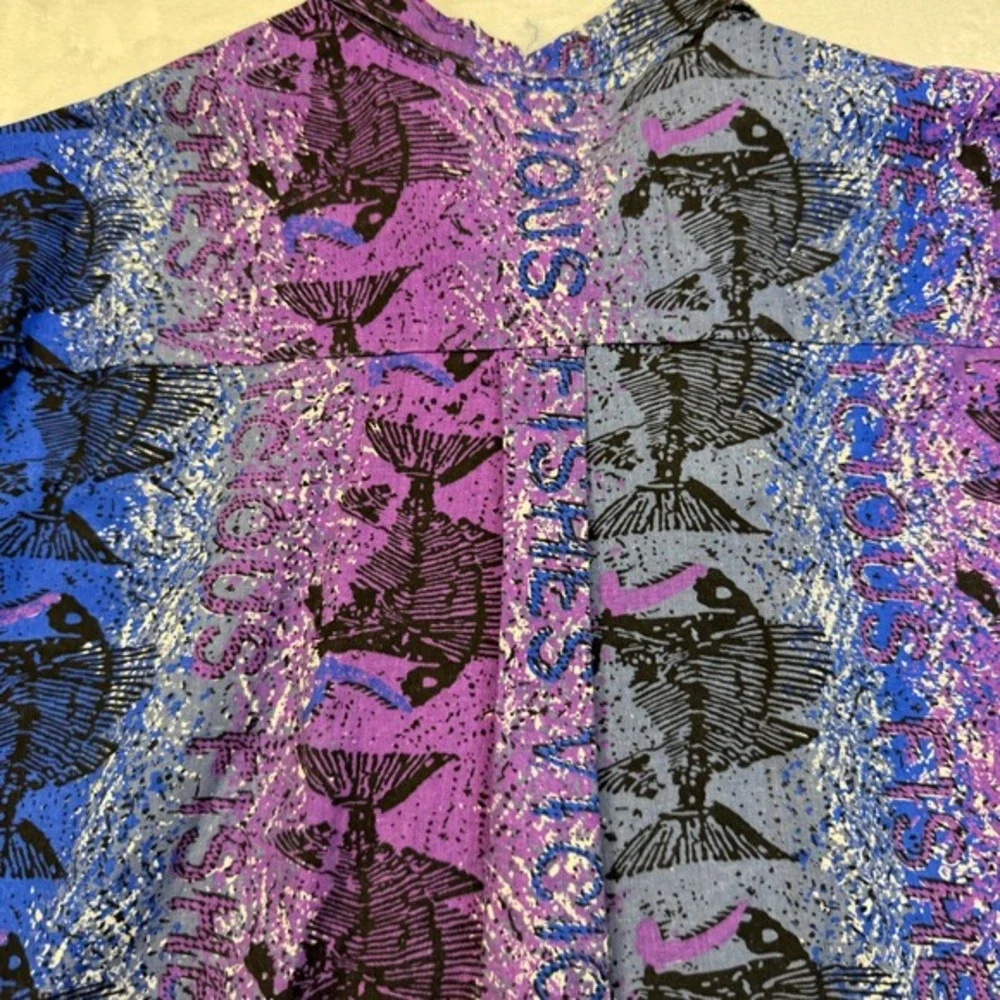 VTG 80s 90s The Men's Store Sears Vicious Fishes Short Sleeve Button Shirt XL - Picture 13 of 14